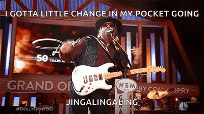 Man Singing Into Microphone Playing Guitar Gotta Little Change In My Pocket GIF