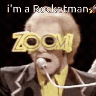 Man Singing Into Microphone Rocketman Zoom GIF