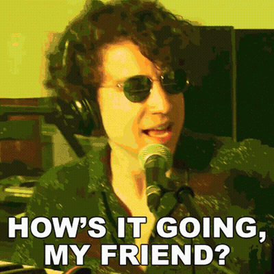 Man Singing Into Microphone Saying How's It Going My Friend GIF