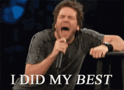 Man Singing Into Microphone Saying I Did My Best GIF