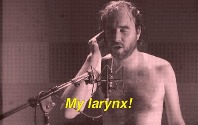 Man Singing Into Microphone Saying My Larynx GIF