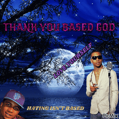 Man Singing Into Microphone Thank You Based God Love Yourself Hating Isn't Based GIF