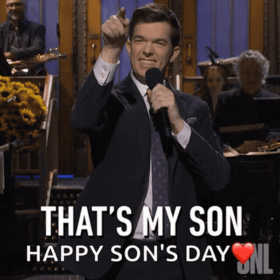 Man Singing Into Microphone That's My Son Happy Son's Day GIF