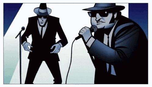 Man Singing Into Microphone With Another Man Behind Him GIF