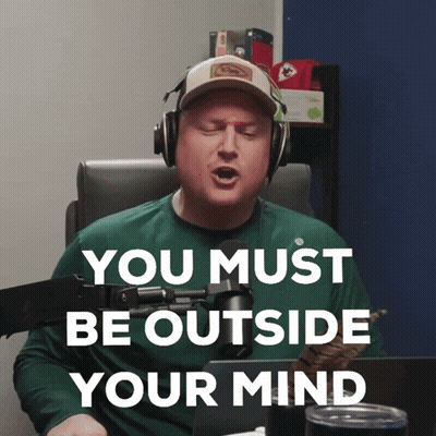 Man Singing Into Microphone With Headphones: You Must Be Outside Your Mind GIF