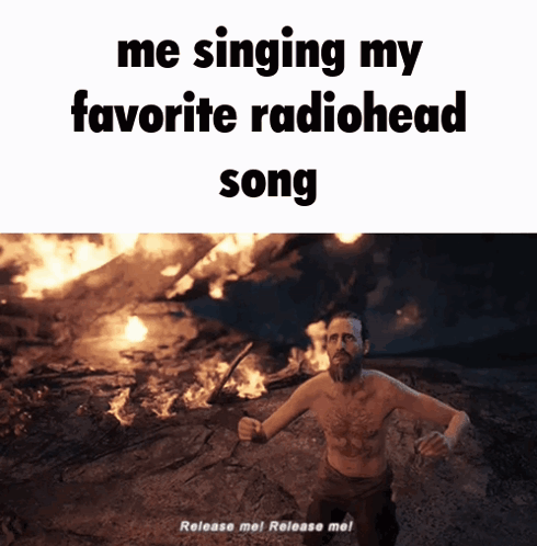 Man Singing Radiohead Song With Fire In Background GIF