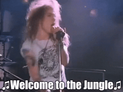 Man Singing Welcome To The Jungle Into Microphone GIF