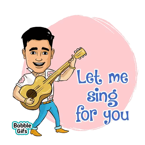 Man Singing With Guitar Sticker