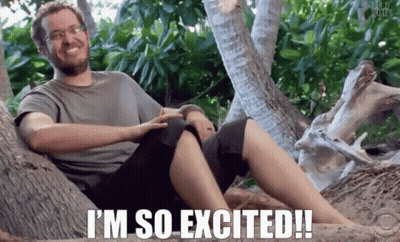 Man Sits In Tree Saying I'm So Excited GIF