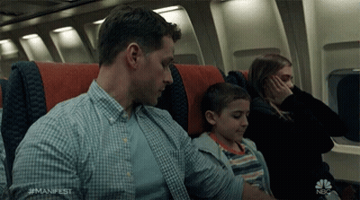 Man Sits On Airplane With Boy And Woman #Manifest GIF