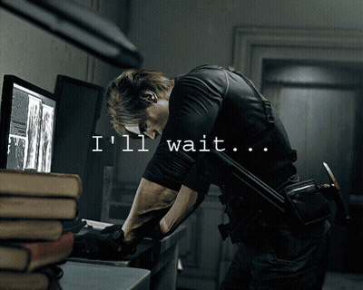Man Sitting At Computer Saying I'll Wait GIF