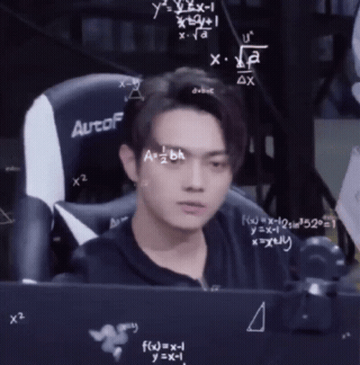Man Sitting At Computer With Math Equations GIF