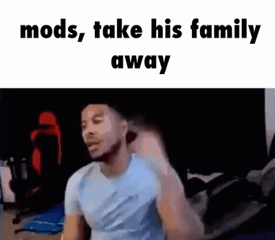 Man Sitting At Computer With Mods Take His Family Away GIF