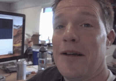 Man Sitting At Computer With Pepsi Can GIF