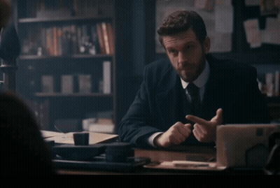 Man Sitting At Desk Saying Possibly GIF