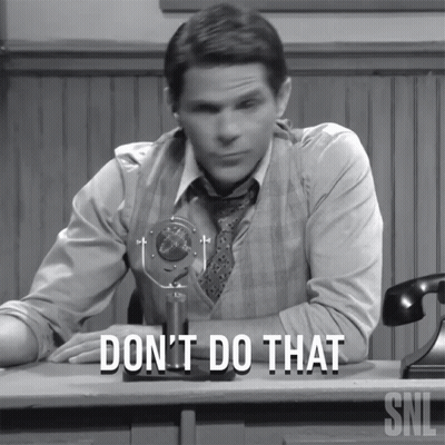 Man Sitting At Desk With Microphone Don T Do That GIF