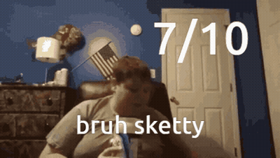 Man Sitting At Door Saying Bruh Sketty GIF