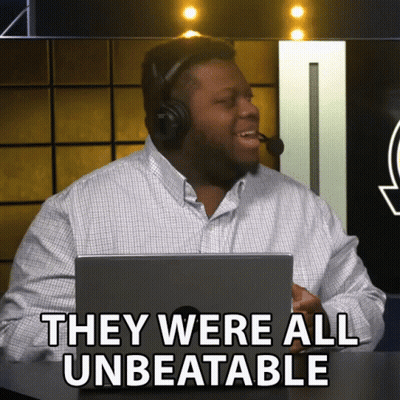 Man Sitting At Laptop Saying They Were All Unbeatable GIF