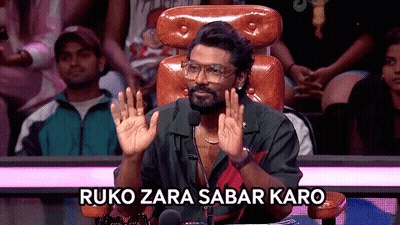 Man Sitting At Microphone Saying Ruko Zara Sabar Karo GIF