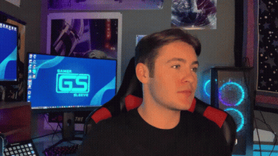 Man Sitting At Monitor Saying Gamer Sleeve GIF