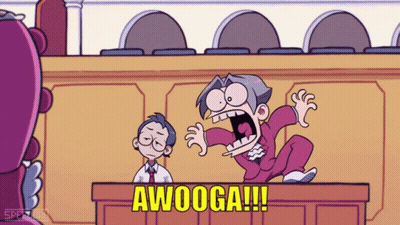 Man Sitting At Podium With Awooga GIF