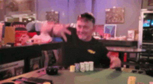 Man Sitting At Poker Chips GIF