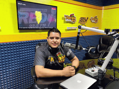 Man Sitting At Radio Microphone GIF