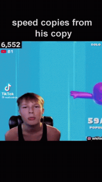 Man Sitting At Screen Saying Speed Copies GIF