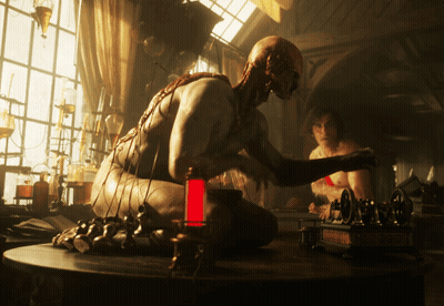 Man Sitting At Singer Sewing Machine GIF