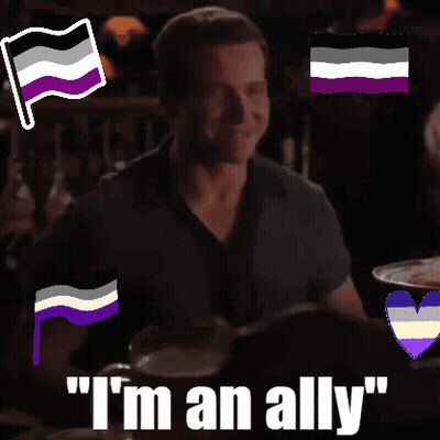 Man Sitting At Table I'm An Ally GIF