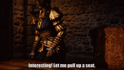 Man Sitting At Table Interesting Let Me Pull Up A Seat GIF