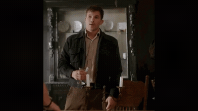 Man Sitting At Table Saying Amen To That GIF