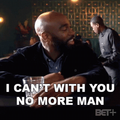 Man Sitting At Table Saying I Can't With You No More GIF