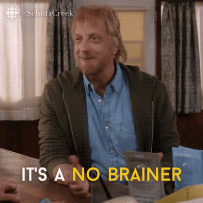 Man Sitting At Table Saying It's A No Brainer GIF