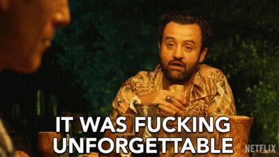 Man Sitting At Table Saying It Was Fucking Unforgettable GIF
