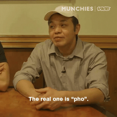 Man Sitting At Table Saying The Real One Is Pho GIF