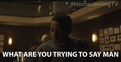 Man Sitting At Table What Are You Trying To Say GIF