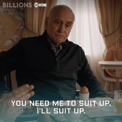 Man Sitting At Table With Billions Showtime GIF