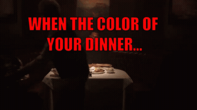 Man Sitting At Table With Food And Ketchup GIF