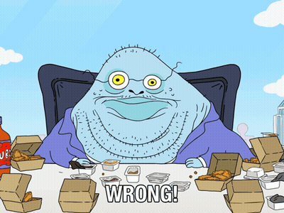 Man Sitting At Table With Food Boxes And Soda Saying Wrong GIF