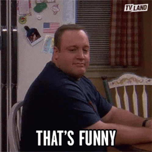 Man Sitting At Table With Funny Words GIF