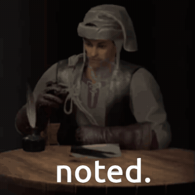 Man Sitting At Table With Noted GIF