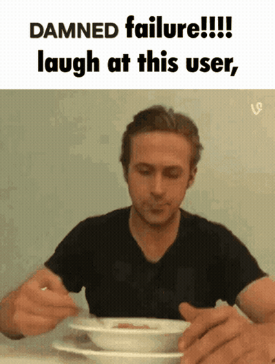 Man Sitting At Table With Soup Damned Failure GIF
