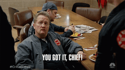 Man Sitting At Table With You Got It Chief GIF