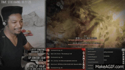 Man Sitting At Time Streaming Screen GIF
