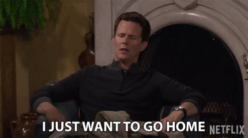 Man Sitting By Fireplace Saying I Just Want To Go Home Netflix GIF