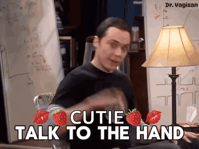 Man Sitting By Lamp Saying Cutie Talk To The Hand GIF