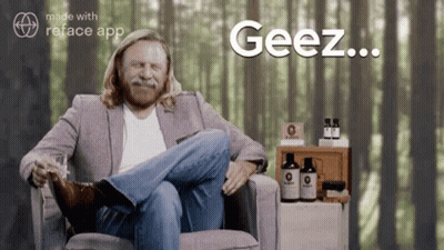 Man Sitting Cross-Legged Saying Geez GIF