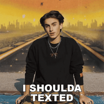 Man Sitting Ground Saying I Shoulda Texted GIF