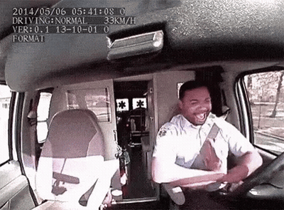 Man Sitting In Ambulance Driver Seat GIF